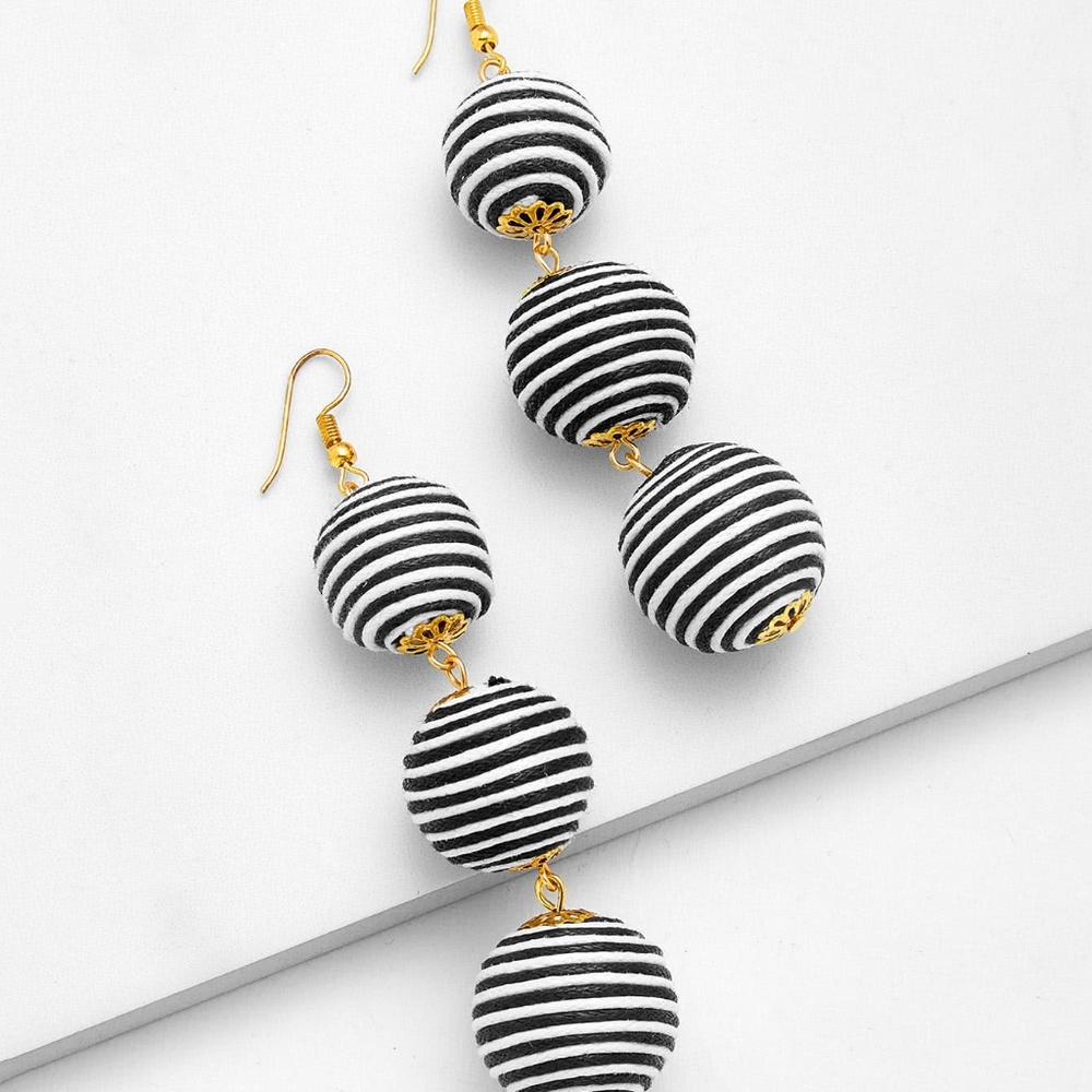 Pom Pom Drop Earrings - Picture 1 of 3
